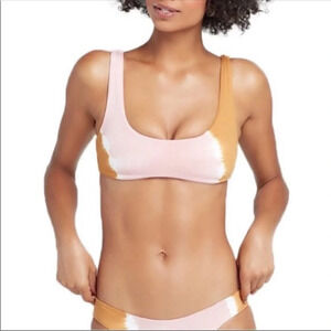 NWT L* space Pink Tan Lizzie Swim Top Large